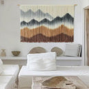Macrame Wall Hanging Mountain Wall Art Dip-Dyed Macrame Wall Decor Modern Wall Decor Fiber Wall Art Craftsmanship 57" Wx35"L by CozyNest Decor
