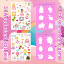 Jelly Sticker Books for Toddlers 2-4 Travel Essentials, Reusable Sticker Book + 8 Scenes + 2 Matching Games + 51 Large Princess Stickers for 1-3 Toddler Activities (Wonderland) by TinyTreasures Baby Boutique