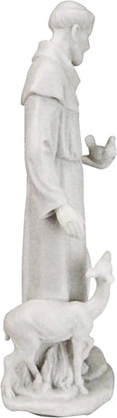 Design Toscano Francis of Assisi, Patron of Animals Religious Statue Figurine, 11 inches tall, Cast Marble Resin, White Finish by GreenHaven Gardens