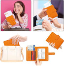 Melsbrinna Rfid Passport Holder for Travel women/Men, Cute Passport Wallet Rfid Blocking Card Slots, Rfid Passport Cover/CaseTravel Wallet, Passport Book Holder (1, Orange) by TinyTreasures Baby Boutique