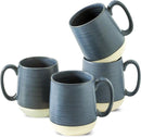 Hasense Coffee Cups Ceramic, Coffee Mugs with Handles Set of 4, 15 oz Tea Cups for Home and Office, Stylish Colorblocking Mugs for Coffee, Tea, Latte, Hot Chocolate, Christmas Cups Gift, Deep Blue by CozyNest Decor