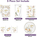 Personalized Baby Crib Bedding Set for Girls, Flower Design Custom Name Baby Crib Sets 5-Pcs, Toddler Double Layer Blanket Fitted Sheets Changing Pad Cover Rug Wall Art Set, Charming Nursery Decor by TinyTreasures Baby Boutique