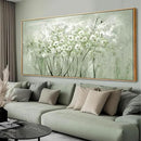 Framed Green Flower botanical Canvas Wall Art 29"x58" Modern Botanical Poster Artwork for Bedroom Living Room Office Kitchen Decor by CozyNest Decor