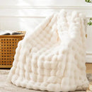 BENVWE Faux Fur Throw Blanket for Couch - Cozy Plush Fluffy Soft Thick Bubble Blanket for Living Room Home Decor - Mothers Day Birthday Gifts for Women, Cream White, 51" x 63" by CozyNest Decor