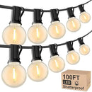 RTTY Outdoor String Lights 100 FT Globe LED Patio Lights with G40 Plastic Bulbs,Waterproof Shatterproof Dimmable Connectable Hanging for Backyard Porch Balcony Party Cafe Deck Decor by CozyNest Decor