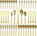 Lazycorner 40 Pcs Gold Silverware Set for 8, Food Grade Stainless Steel Flatware Set Include Fork/Knife/Spoon, Mirror Polished Eating Utensils Sets, Reusable Silverwear Cutlery Set, Dishwasher Safe by CozyNest Decor