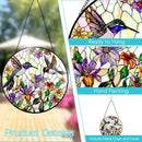 Hummingbird Suncatcher Stained Glass Window Hanging - Bird and Flowers Suncatchers for Windows - Sun Catchers Indoor Window Wall Art Home Decor Panel - Hummingbird Gifts for Women Men Mom Bird Lovers by GreenHaven Gardens