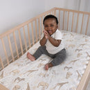 The Peanutshell 4-Pack Organic Fitted Crib Sheet Set - Soft & Breathable Baby Girl or Boy Crib Sheets, 100% Jersey Cotton Nursery Decor, Fit for Standard Mattress Cover- Caramel Safari by TinyTreasures Baby Boutique