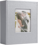 RECUTMS 200 Photo 4x6 PU Leather Cover Black Inner Page with Front Window, Small Photo Book for Baby Wedding Family (Silver) by TinyTreasures Baby Boutique