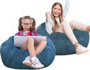 2 Pcs Classic Bean Bag Chair, with Faux Rabbit Fur Cover for Teens and Kids, Memory Foam Bean Bag Chairs, Ultra Soft Faux Fur Fabric, 2.5 feet Round Fluffy Bean Bag Sofa by TinyTreasures Baby Boutique