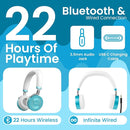 Puro Sound Labs JuniorJam Plus Volume-Limiting Wireless Bluetooth Headphones for Kids, Secure Audio with Adjustable On-Ear Design, 22-Hour Battery, Ideal for Tablets, Smartphones & PCs - Teal by TinyTreasures Baby Boutique