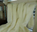 Arctic Fox Faux Fur Throw Blanket & Bedspread - Arctic Creamy White Arctic Faux Fur - Luxury Soft Faux Fox Fur - Heavy Throw, Made in USA, 16414 by CozyNest Decor