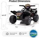 Kids ATV 4 Wheeler, 6V Ride-On Toy for Toddlers 1-3 Boys & Girls with Music, Forward & Reverse - Black by TinyTreasures Baby Boutique