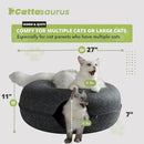 Cattasaurus Peekaboo Cat Cave, Extra Spacious for Multiple & Large Cats 12+ lbs, Scratch Detachable Beds for Indoor Cats, Washable Tunnel Bed, Comfy Cat Donut Tunnel (Light Gray+Dark Gray, Jumbo) by CozyNest Decor