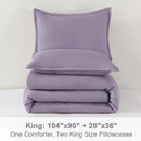 Litanika Grayish Lavender Purple Comforter Set King Size, 3 Pieces Lightweight Solid Bedding Comforter Set, All Season Fluffy Bed Set (104x90In Comforter & 2 Pillowcases) by CozyNest Decor