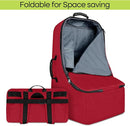 Padded Car Seat Travel Bag for Airplane, Heavy Duty Backpack for Air Travel, Water-Resistant Carrier with Shoulder Strap, Fits Most Car Seats (Red) by TinyTreasures Baby Boutique