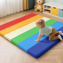 Foam Baby Play Mat: PU Leather Waterproof Kids Playmat - Trifold Floor Mat - Large Play Mat for Playpen Thick Pad Fodable Mattress Soft Toddler Mattress Infant Cushion for Preschool (Rainbow) by TinyTreasures Baby Boutique