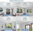 16.5" Crystal Chandelier LED Modern Flush Mount Ceiling Light Fixtures Round Ring Luxury Large Chandelier for Living Room Bedroom Dining Room Entrance (Cool white-16.5") by CozyNest Decor