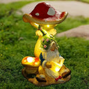 Upgraded Size Solar Garden Outdoor Statues Gnome Reading Under Mushroom with 5 LED Solar Figurine for Lawn,Patio,Balcony,Yard Decor Unique Housewarming Gift for Grandfather, Father,Grandma,Wen by CozyNest Decor