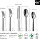 Alata Potter 45-Piece Forged Stainless Steel Flatware Set Cutlery Set,Service for 8,Silver Finish,Dishwasher Safe by CozyNest Decor