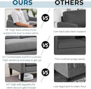 VINGLI Modern Accent Chairs Set of 2, Grey Living Room Chairs Comfy Armchair for Bedroom, Upholstered Sofa Chair Reading Chair for Small Spaces, Apartment, Waiting Room by CozyNest Decor