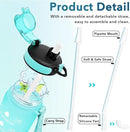 Enerbone Water Bottle, Leakproof BPA & Toxic Free, Motivational Water Bottle with Times to Drink and Straw, Fitness Sports Water Bottle with Strap for Office, Gym, Outdoor Sports by CozyNest Decor