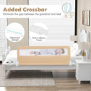 BABY JOY Bed Rails for Toddlers, 59'' Extra Long, Swing Down Bed Guard w/Safety Strap, Folding Baby Bedrail for Kids Twin, Double, Full Size Queen & King Mattress (59-Inch, Beige) by TinyTreasures Baby Boutique