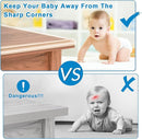 Baby Proofing, 0.6in Edge Protector Strip Clear, Thickened Silicone Soft Corner Protectors with Upgraded Pre-Taped Strong Adhesive, 6.6ft Edge Protectors for Sharp Corners of Cabinets, Tables, Drawers by TinyTreasures Baby Boutique