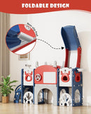 XJD 13 in 1 Toddler Slide Set, Kids Slide for Toddlers Age 1+, New Upgrade with Golf Set, Basketball Hoop, Drawing Board for Indoor Outdoor Playset,Toddler Playground (Blue Red) by TinyTreasures Baby Boutique