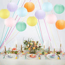 Paper Lanterns Pastel Round Hanging Chinese Lanterns for Birthday Baby Shower Rainbow Easter Party Decorations Pack of 12 by CozyNest Decor