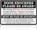 No Soliciting Sign for House Front Door - Funny Metal Tin Signs Room Decor Door Knockers Please Be Aware Warning Yard Sign, Home Bedroom Wall Art Decorations 8x12 Inch by CozyNest Decor