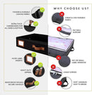 HOMELUX THEORY 2pc Under Bed Storage Containers, Bedroom Under the Bed Drawer Storage Organizer with Bins and Lids, Medium Underbed Clothes Storage Box Ideal for Blanket, Fabric, & Shoes (Black) by CozyNest Decor