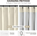 Joydeco Pinch Pleated Linen Curtains for Living Room, 100% Blackout Curtains 84 inches Long 2 Panel Thermal Insulated Pinch Pleat Drapes(Linen,40'' Wx84'' L) by CozyNest Decor