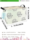 LANGYASHAN Rectangular Storage Bin Collapse Canvas Fabric Cartoon Storage Basket with Handles for Organizing Home Kitchen Boys and Girls Toys Office Closet Shelf Baskets (Rec lion) by TinyTreasures Baby Boutique