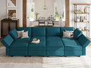 Belffin Modular Sectional Sleeper Sofa Bed Convertible Sectional Couches for Living Room. Peacock Blue Couch by CozyNest Decor