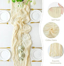 Sioloc 5 Pack Beige Cheesecloth Table Runner Fall Autumn Decor for Home 10ft Table Cloth for Tea Wedding Birthday Party Baby Bridal Shower Halloween Thanksgiving by CozyNest Decor