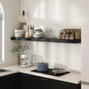 Black Floating Shelves for Wall - 72 Inch Wide x 12 Inch Deep Wall Shelves Set of 1 - Rustic Black Wood Shelves for Living Room, Bathroom, Laundry Room, Bedroom, Kitchen, Home Office by CozyNest Decor
