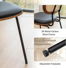 Rattan Dining Chairs Set of 2, Mid Century Modern Dining Chairs with Cane Back for Kitchen Dining Room, 19 Inch Faux Leather Black by CozyNest Decor