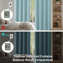 Simplebrand Ava Aqua Blackout Curtains for Bedroom 84 Inch Length 2 Panels Set, Solid Thermal Insulated Privacy Living Room Window Treatment Curtains Blackout Drapes, W50 x L84 Inch, Aqua by TinyTreasures Baby Boutique