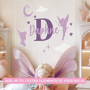 CRYPTONITE Personalized Name & Initial Tinkerbell Vinyl Wall Decals - Baby Girl Bedroom Decor - Fairy & Princess Wall Decals (A. Tinkerbell) by TinyTreasures Baby Boutique