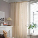 Sutuo Home Boho Curtain Crochet Lace Patchwork Semi-Blackout Bohemian Handmade Tassels, Rod Pocket Window Treatment Vintage Rustic Farmhouse Drapes for Bedroom, 1 Panel 59" W x 96" L, Beige by CozyNest Decor