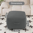 MeMoreCool Square Stuffed Pouf Ottoman Foot Rest, Floor Pouf Foot Stool with Foam Chunk Filling, Soft Stuffed Ottoman Footrest for Living Room, Dark Grey by CozyNest Decor