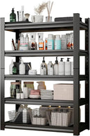 Over Washer Storage,5Tier Expandable Washer and Dryer Rack, Laundry Room Storage Over Toilet Washing Machine and Dryer Storage Rack Bathroom Organization, Hold 500 lb, Black by CozyNest Decor
