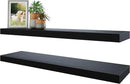 BAMEOS Floating Shelves, 35 Wx7 D Black Wall Mounted Wooden Shelves with Invisible Brackets Set of 2, Hanging Wall Shelves Decoration for Bedroom and Kitchen by CozyNest Decor