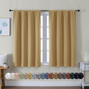 Simplebrand Ava Gold Short Blackout Curtains for Bedroom 45 Inches Long 2 Panels Set, Solid Thermal Insulated, Energy Saving Window Treatment Curtains Blackout Drapes, W40 x L45 Inch, Gold by TinyTreasures Baby Boutique