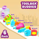 Tub Works® Tools™ Mold Free Bath Toys, 6 Pack | Sealed, No Hole Bath Toys Design Keeps Moisture Out | Soft, Squeezable & Float on Water | Easy-Grip Baby & Toddler Bathtub Toys | Great for Baby Pools by TinyTreasures Baby Boutique