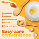 Riveira Bamboo Wooden Spoons for Cooking 3-Piece, Apartment Essentials Wood Spatula Spoon Nonstick Kitchen Utensil Set Premium Quality Housewarming Gifts for Everyday Use by CozyNest Decor