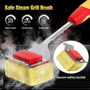 Grill Brush Bristle Free for Outdoor Grill, Steam Grill Cleaning Brush Replaceable BBQ Cleaner Brush Head,Extended Handle, Safe Grill Brush with Scraper for Cast Iron Stainless-Steel Grates, Red by GreenHaven Gardens