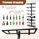 16 Bottle Wall Mount Wine Rack with Wine Glass Holder, Metal Wine Wall Rack, Wall Racks for Wine Bottles Display and Storage, Hanging Bottle Organizer for Living Dining Room Wine Cellar Bar (Black)