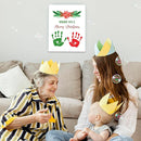 SHLINCO Handprint Keepsake DIY Kit, Baby's First Christmas Keepsake, Winter Decoration, Family Footprint Art for Kids, 7.8x9.8 Inch Canvas, Suitable For Desktop Wall Ornaments by TinyTreasures Baby Boutique
